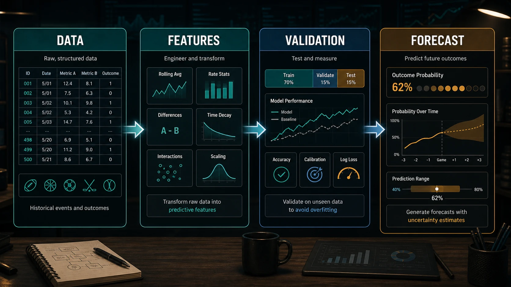 Building Your First Betting Model with Studio explanatory concept diagram